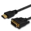 Kabel HDMI Savio CL-10 19pin męski - DVI-D 18+1 męski 1,5m, czarny, złote koń